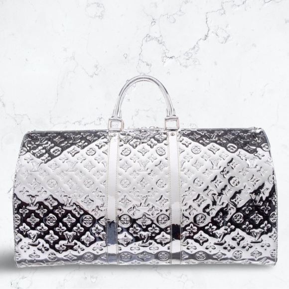 Louis Vuitton Handbags - Louis Vuitton Mirror Keepall 55 metallic silver